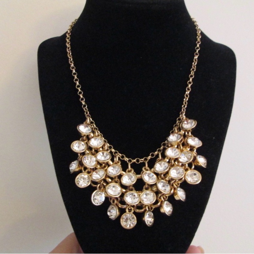 Gold Crystal Bib Necklace - Women Jewelry